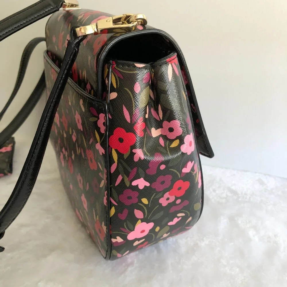 Kate Spade Floral Crossbody Bag and Wallet - Black and Pink - Picture 4 of 15